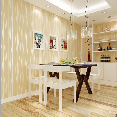 Cuộn 10m giấy dán tường Nền vàng sọc  có keo sẵn