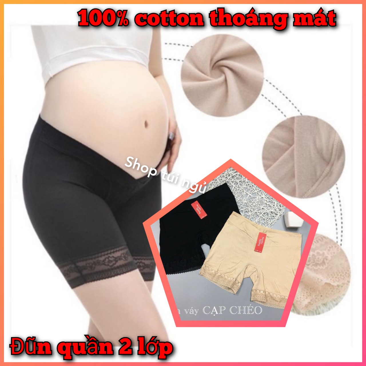 Quần mặc trong váy bầu loại1,vải mịn quần mặc váy bầu cotton đẹp