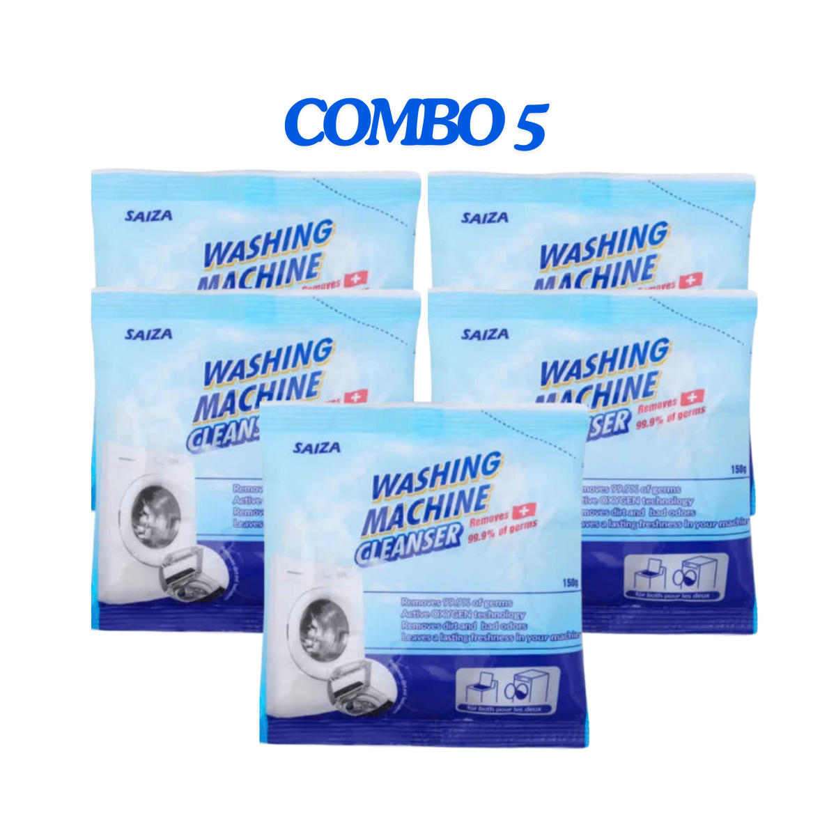 Combo 5 gói bột tẩy lồng giặt Saiza 150g vệ sinh lồng giặt-tẩy lồng máy giặt