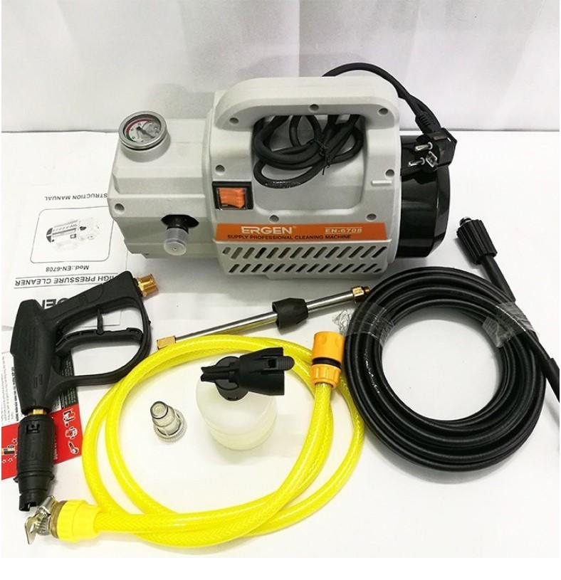 (SALE 50%) May rua xe oto gia dinh, Máy rửa xe mini, mau ngay , Máy phun rửa áp lực Ergen EN-6708, Rửa sạch mọi vết bẩn, Máy chạy êm ái, Có đồng hồ đo áp lực ,BH Uy Tín 12 Tháng 1 đổi 1, Toàn Quốc