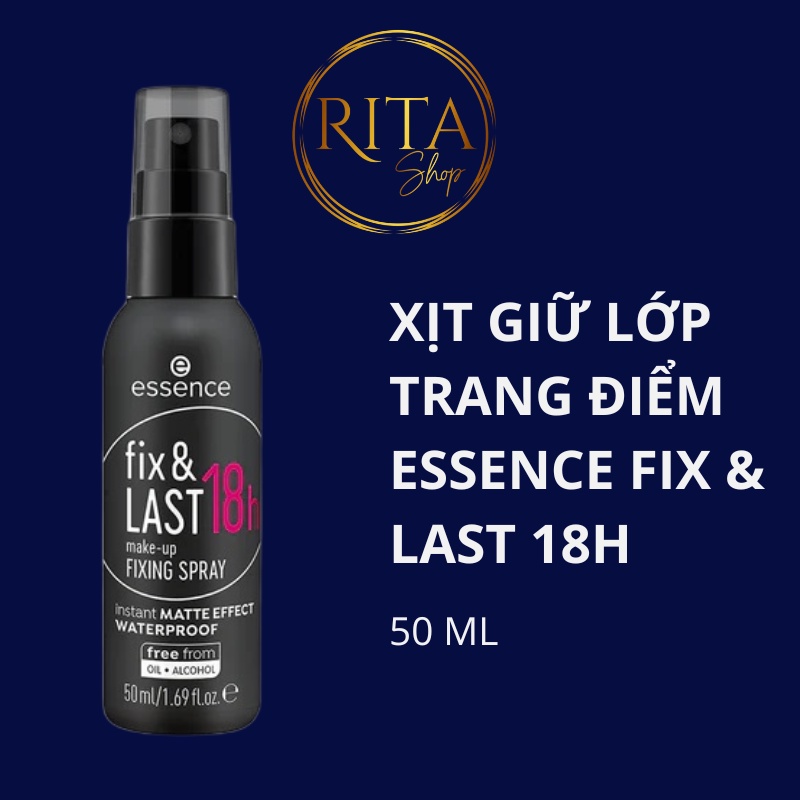 Xịt khoáng giữ lớp trang điểm Essence Fix & Last 18H Makeup Spray