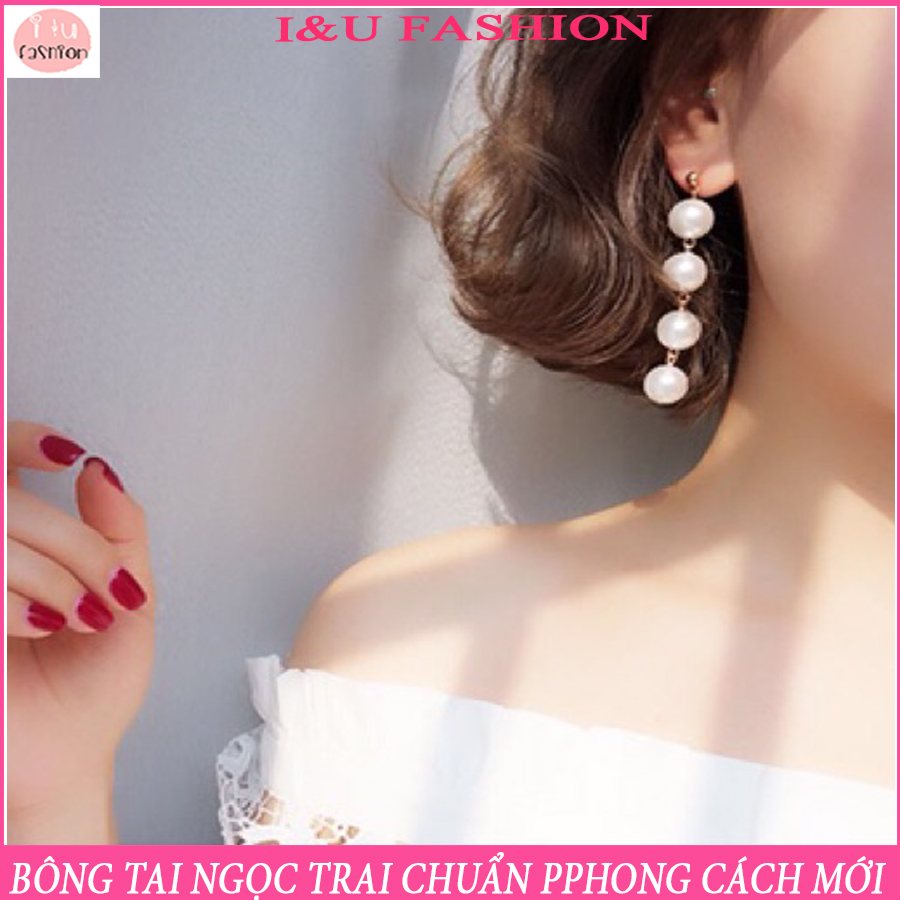 Bông tai Hoa tai chuỗi ngọc trai dáng dài phong cách thời trang Hàn Quốc sang chảnh thời thượng cho nữ  - Có 2 màu Bạc , Vàng  ( Có chọn màu ) KT-07