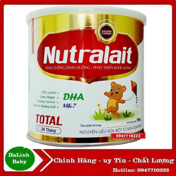 Sữa bột Nutralait Total 700g cho trẻ 6_36 tháng