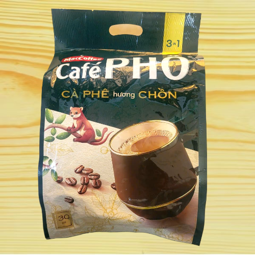  TÚI XANH  Café PHỐ 480gr   30 gói  CÀ PHÊ HƯƠNG CHỒN MACCOFFEE 3 in 1 Instant Coffee  HALAL  