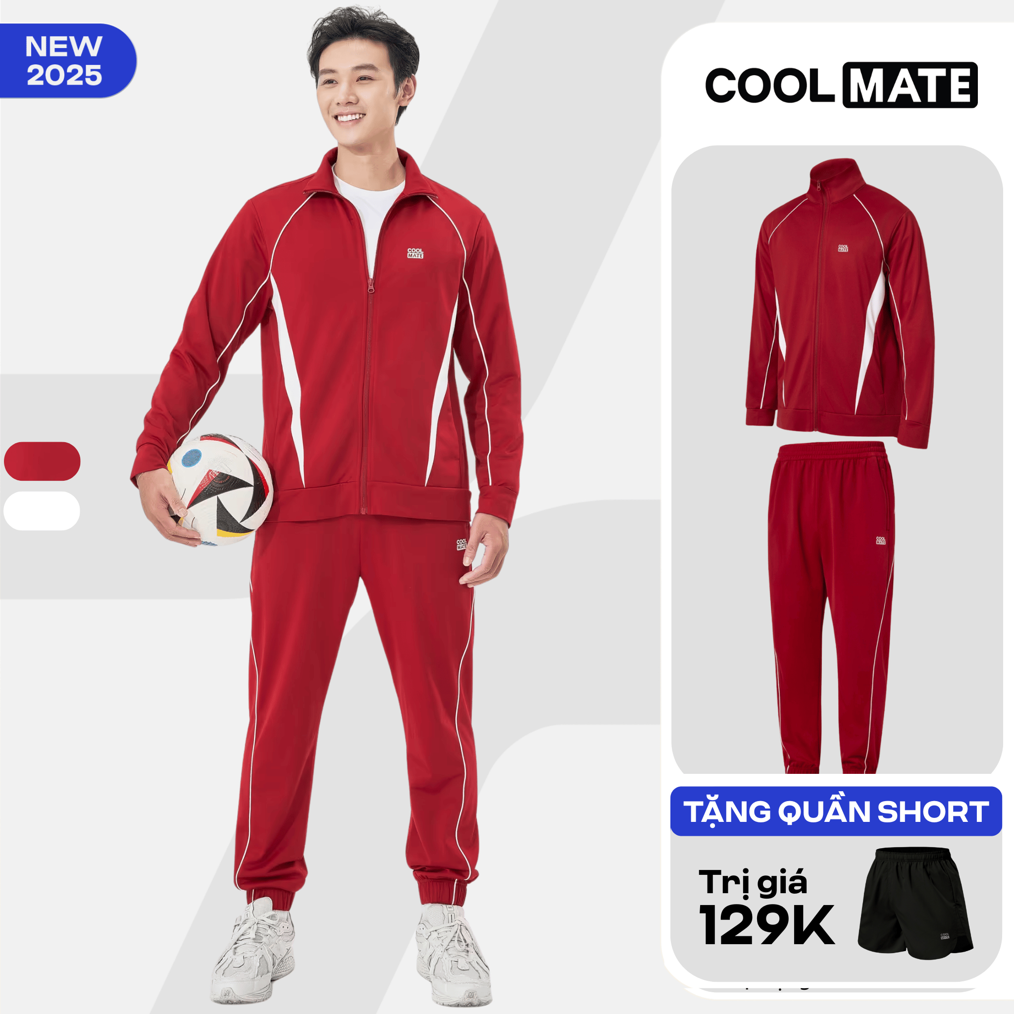   TẶNG SHORT MAXCOOL Set đồ thể thao nam Flexline Active Áo khoác và Quần jogger nhẹ nhanh khô thấm hút tốt Coolmate 
