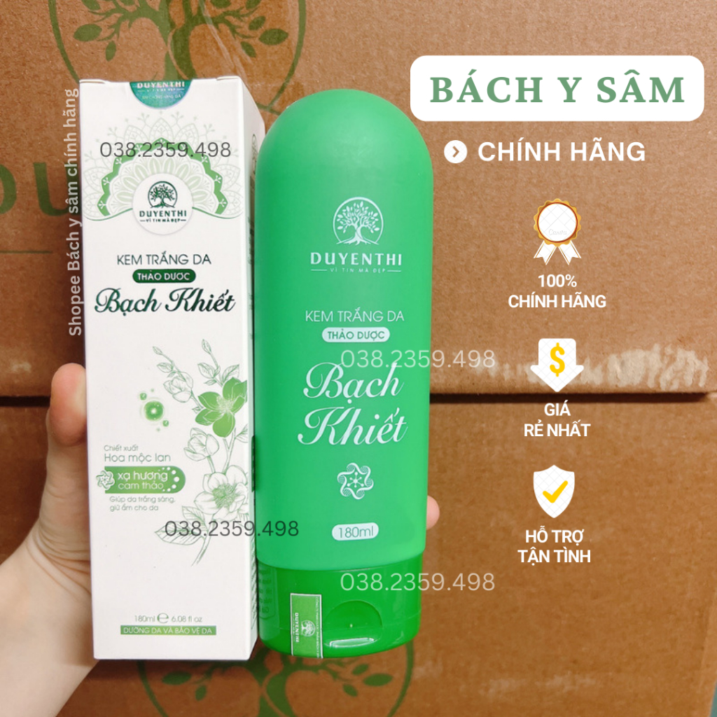 Kem trắng da thảo dược bạch khiết giúp da trắng sáng, giữ ẩm cho da 180ml spf 45