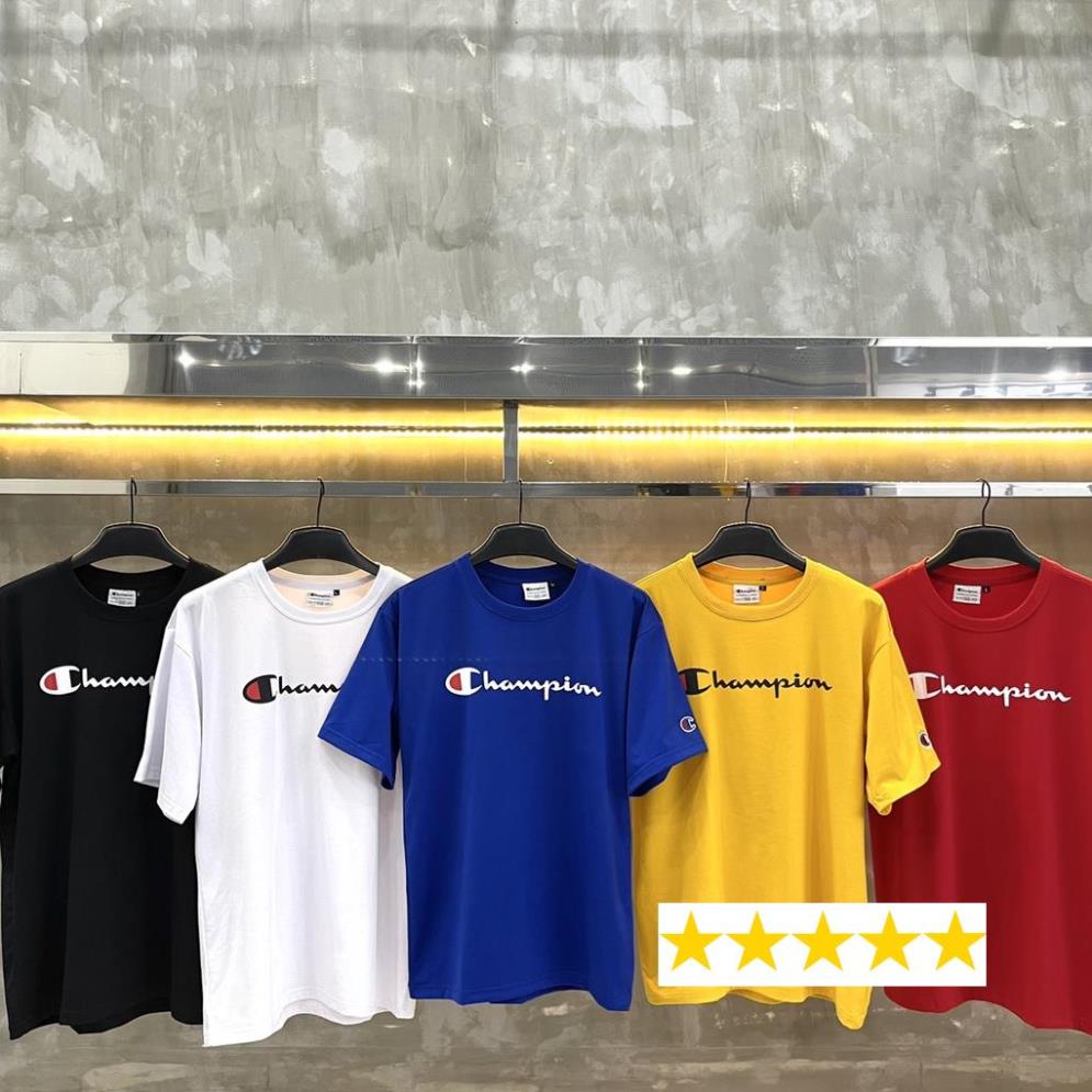 Áo thun champion unisex áo thun in v1 hàng chất logo thêu full tag full tag logo