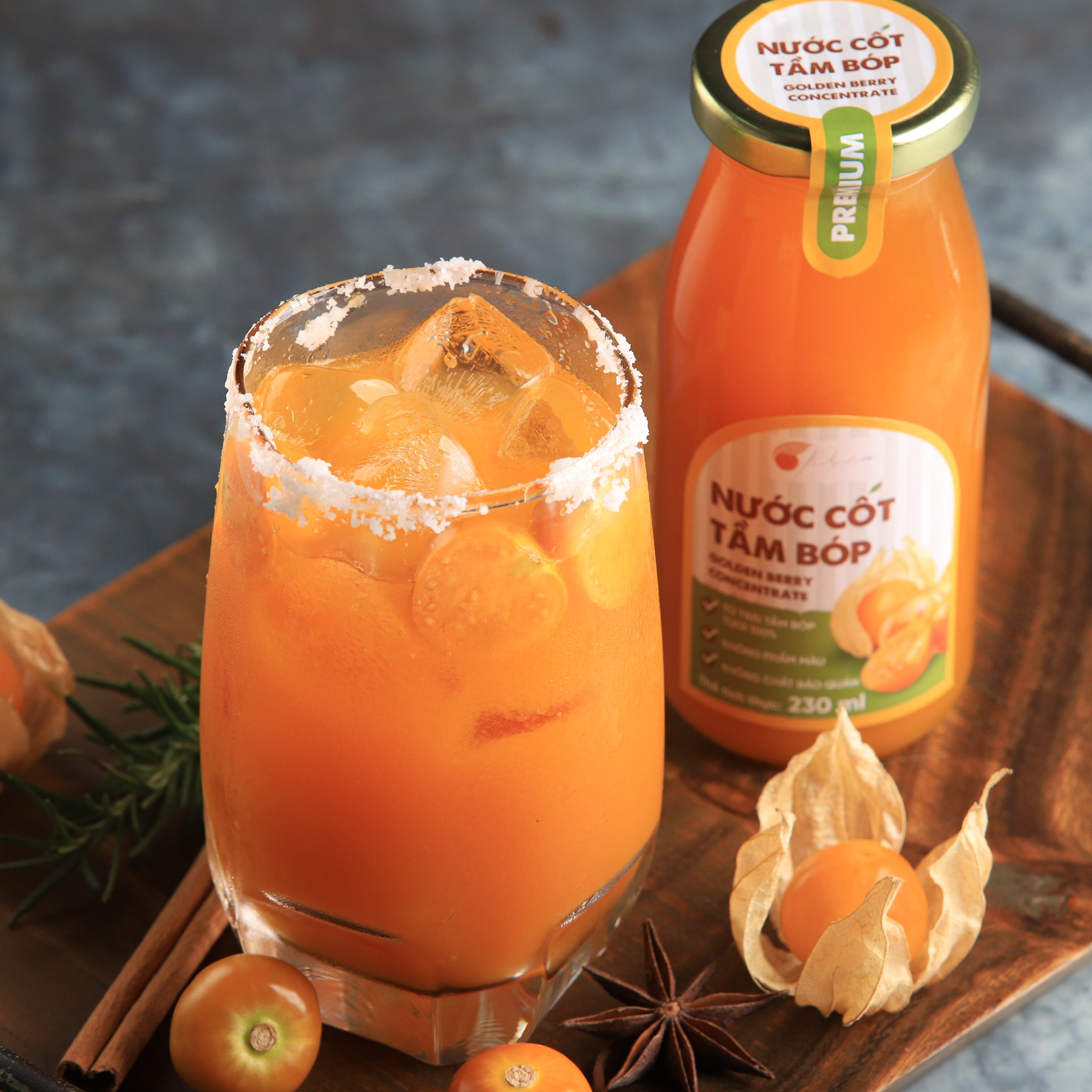 Nước Cốt Tầm Bóp Cô Đặc 230ml - Concentrated Golden Berry pha chế nước giải khát ngon nhất