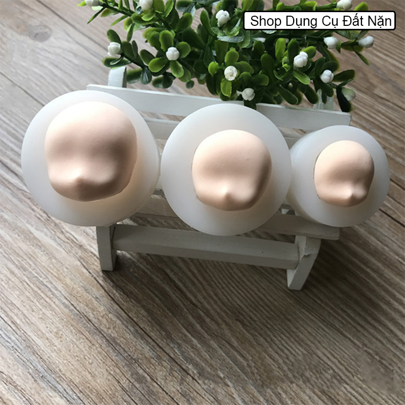 Khuôn silicon mặt chibi sử dụng tạo hình đất sét, fondant