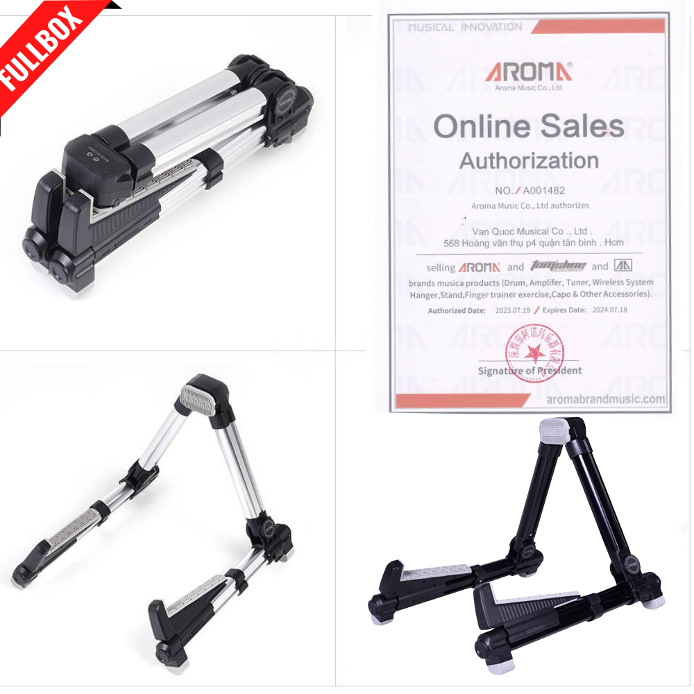 Giá để đàn guitar xếp gọn aroma bằng nhôm carbon, chân chữ a gấp gọn bằng nhôm cao cấp, giá đỡ đàn guitar xếp gọn