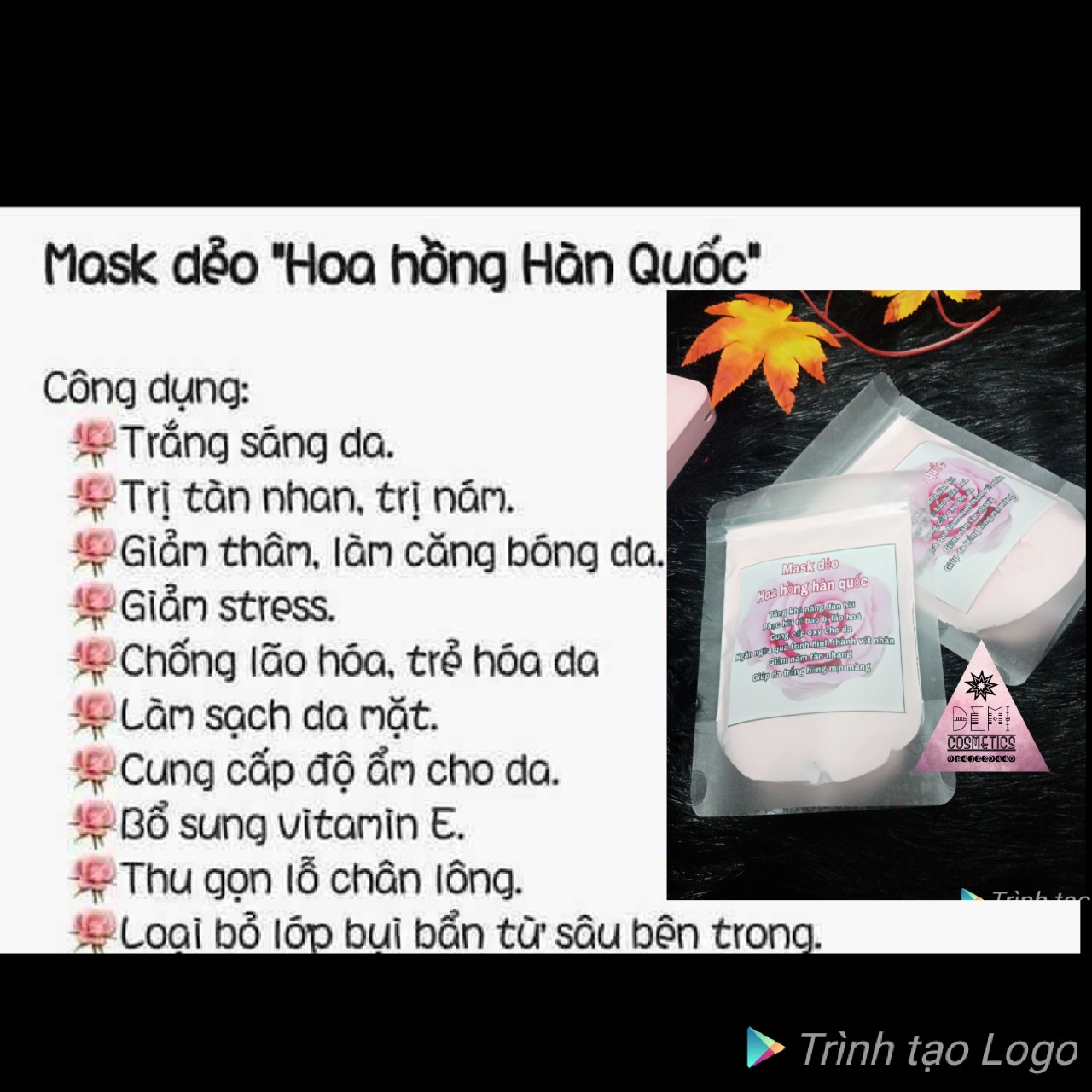 [HCM]100 gram mask dẻo hoa Hồng - Tặng muỗng