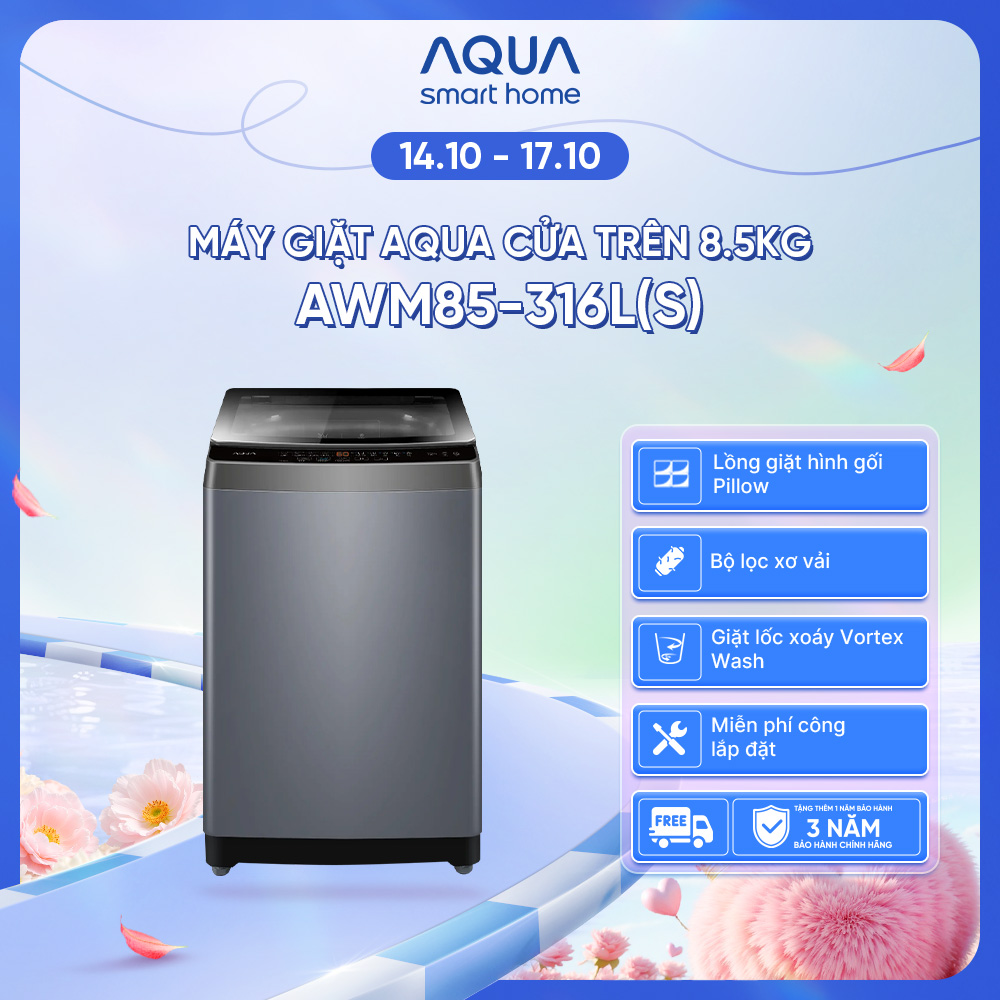 Top-Load Washing Machine 8.5kg Awm85-316L(S) - 3-Year Warranty - Free Shipping Nationwide