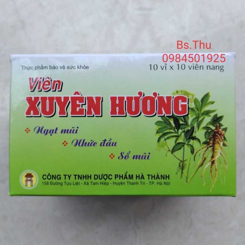 CẢM XUYÊN HƯƠNG Hà Thành HỘP 100 viên giảm cảm cúm, sổ mũi từ thảo dược