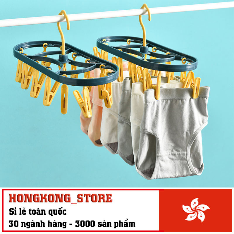 Móc phơi đồ đa năng 12 kẹp nhựa tốt bền đẹp - Móc phơi đồ tiện dụng cho gia đình bạn