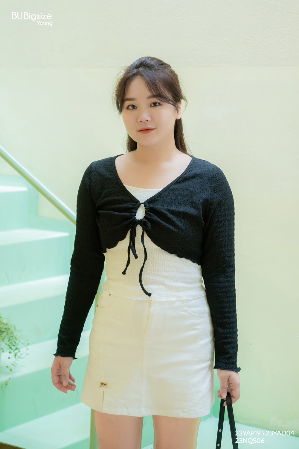 Quần giả váy jean xẻ gấu bigsize - 23nqs06 -