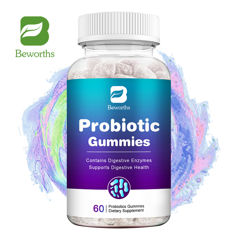 BEWORTHS Probiotic Gummies 5 tỷ CFU Hỗ trợ đường ruột & sức khỏe tiêu hóa Giảm đầy hơi Tăng cường hệ thống miễn dịch Giảm cân Giảm béo cho phụ nữ và nam giới