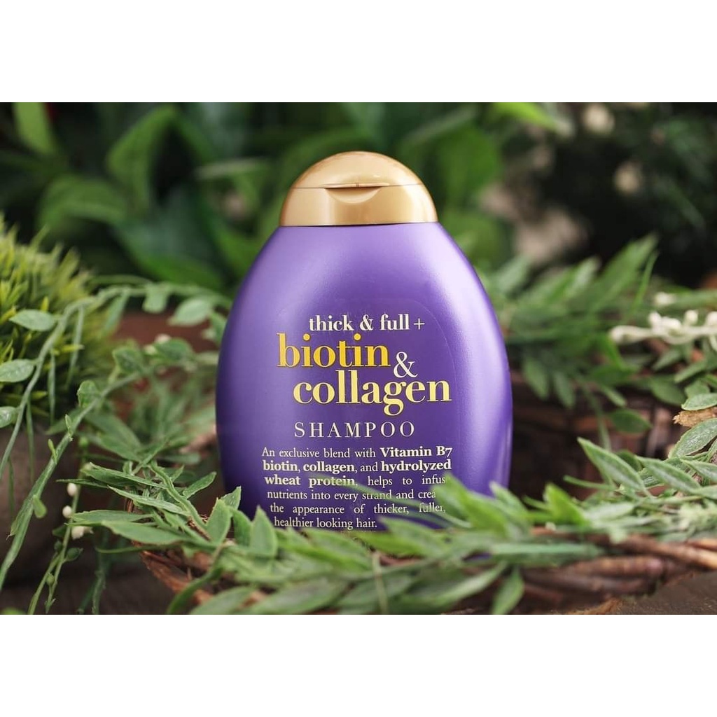 Cặp Dầu Gội Xả Biotin Collagen OGX 385ML - BIOTIN TÍM