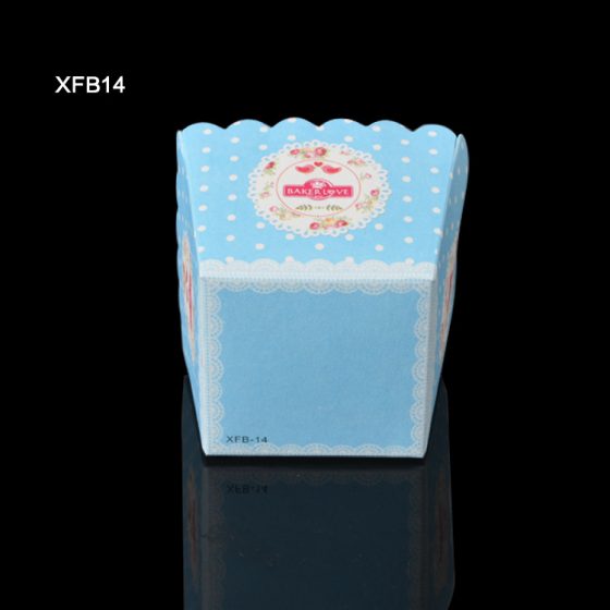 Ly giấy cupcake vuông 100 cái-giao kiểu viền và họa tiết màu ngẫu nhiên