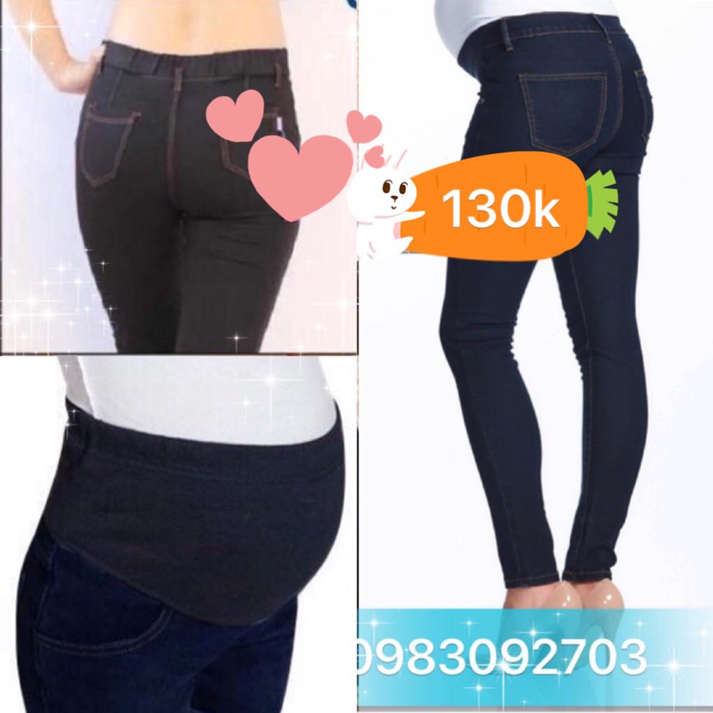 Quần bầu dài jean thun chất dày đẹp co giãn mềm mại