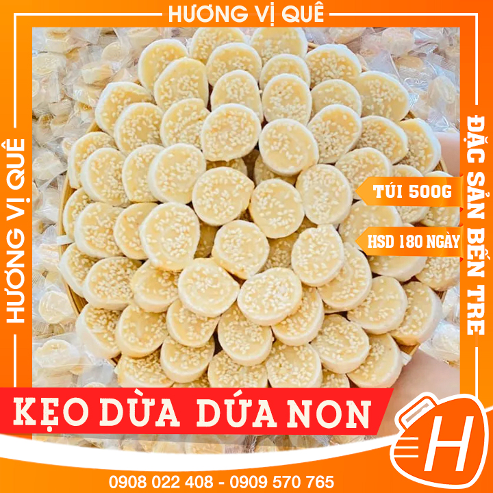 Kẹo Dừa Dứa Non - Túi 500g - Đặc Sản Bến Tre