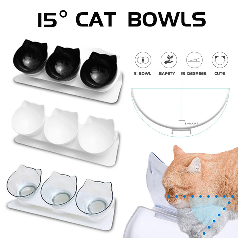 3 Trong 1 Ba Con Mèo Bát Với Đứng Không Trượt Con Chó Bát Cao Trung Chuyển Nước Thực Phẩm Container Cho Ba Con Mèo Con Chó Nhỏ Nguồn Cung Cấp