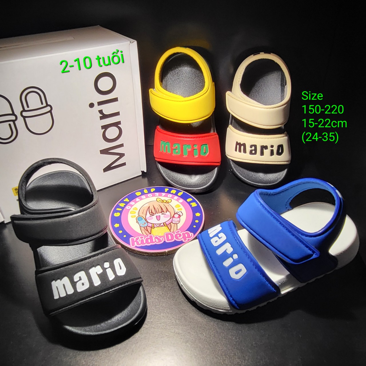 SANDAL QUAI DÁN CHEERFUL MARIO QL-1108 CHO BÉ TRAI GÁI 2-10 TUỔI