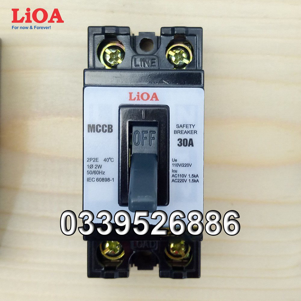 Cầu dao tự động an toàn (APTOMAT) LiOA 30A loại 2 cực 1 tiếp điểm