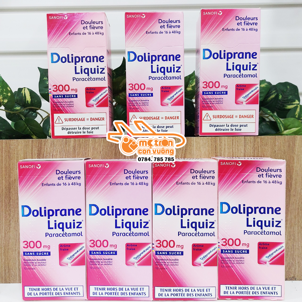 Hạ sốt Doliprane Liquiz 300mg x12 gói 16-48kg
