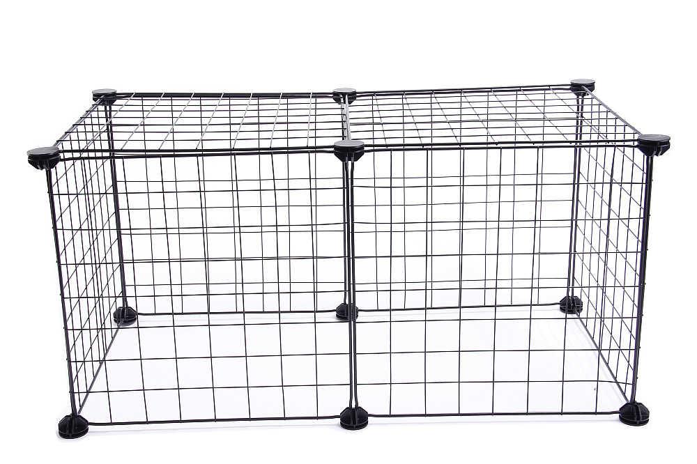 (HCM Ship Hỏa Tốc ) Chuồng Quây Thú Cưng Gồm 8 Lưới Sắt Sơn Tĩnh Điện Màu Đen Kích Thước 70x70x35cm Lắp Ghép Đa Năng Tiện Dụng - Chuồng Quây Chó Mèo