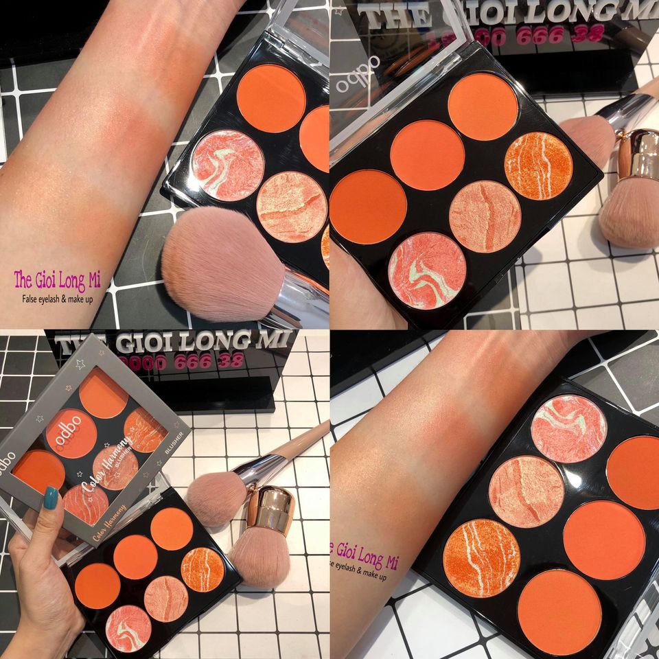 Phấn má 6 ô odbo color harmony blusher