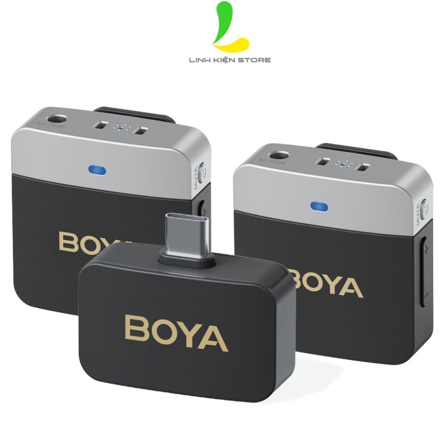 Micro thu âm không dây boya by-m1v1, m1v2, m1v3, m1v4, m1v5, m1v6 - micro cài áo loại bỏ tiếng ồn chủ động công nghệ cao