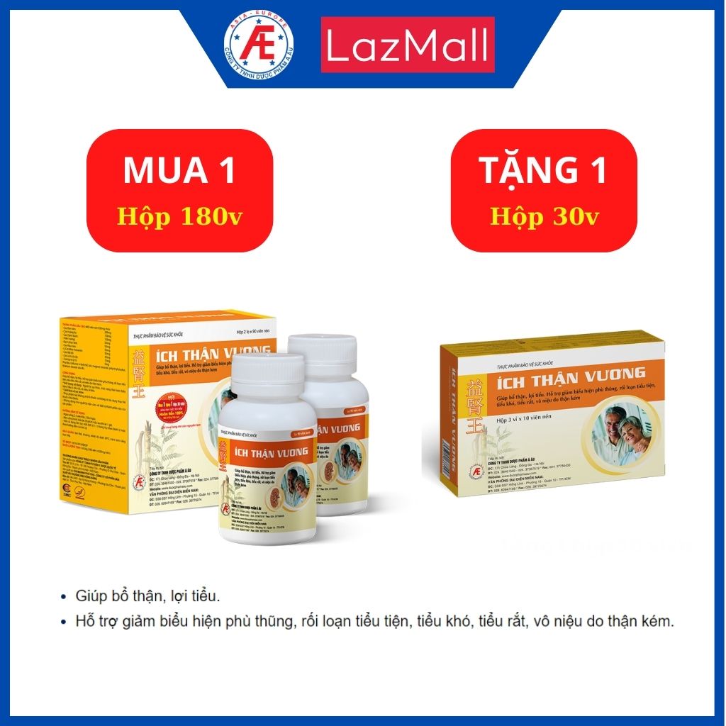 Combo ích thận vương 180v gồm được tặng 1 hộp 30v