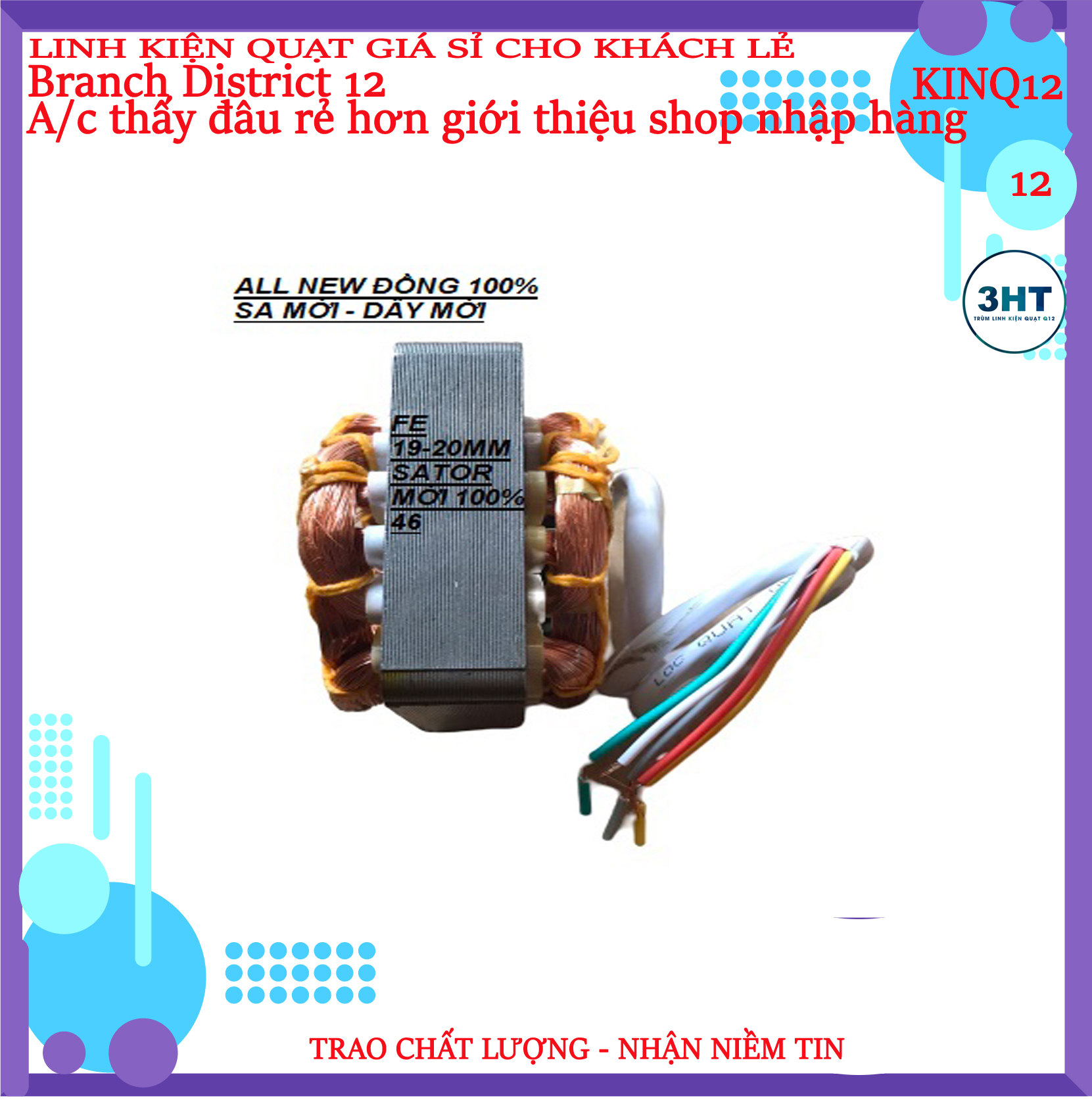 Sator quạt b3 & b4 30% 100% đồng hàng cty 3ht