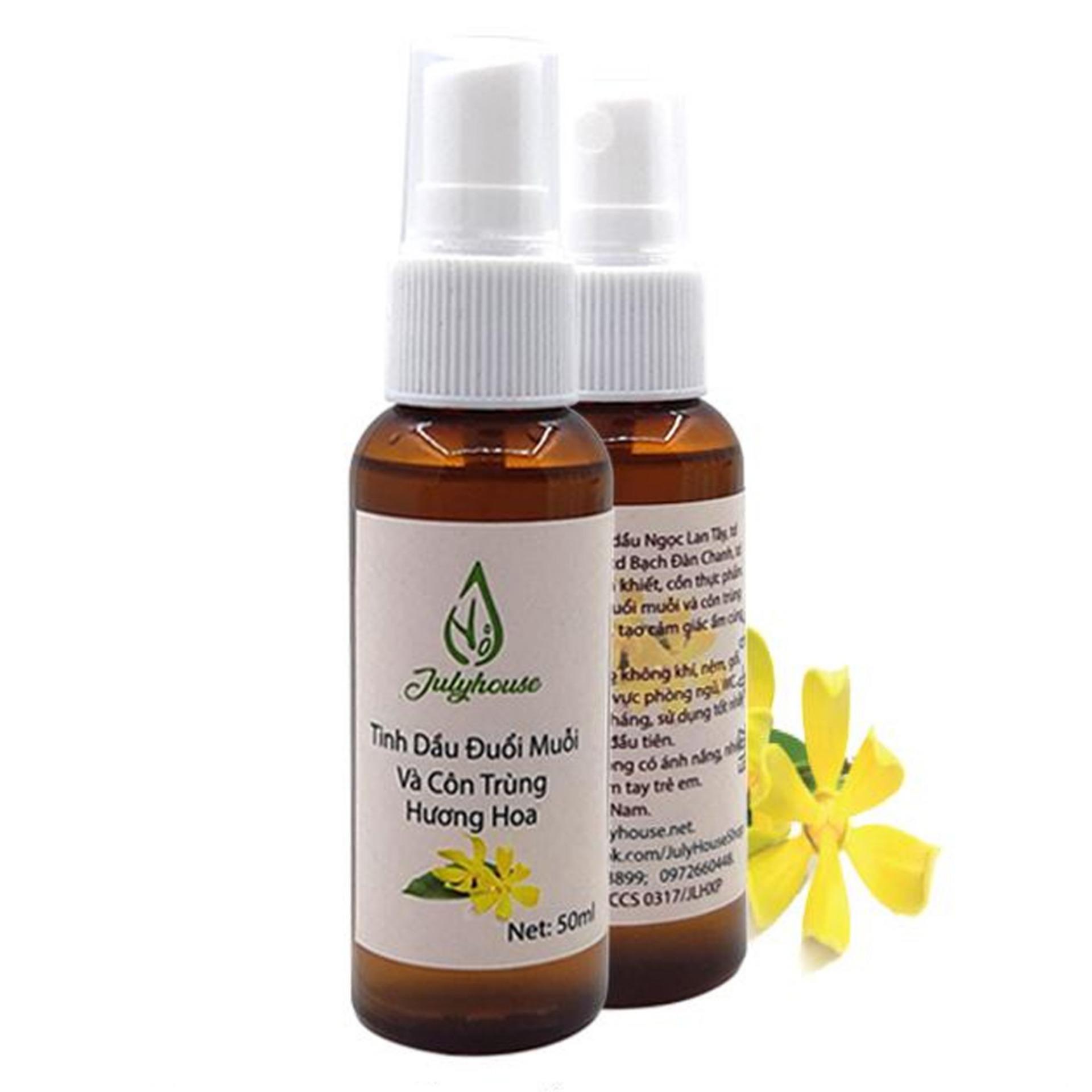 Bộ 2 chai Tinh dầu đuổi muỗi Hương Hoa spray Julyhouse 50ml