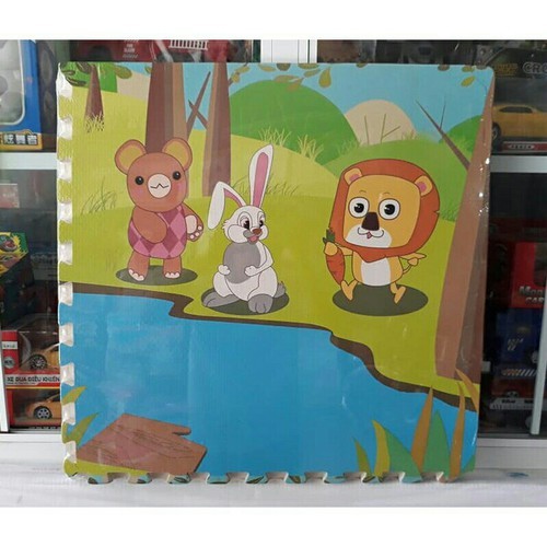 Bộ 4 tấm xốp lót sàn hoạt hình đáng yêu cho bé
