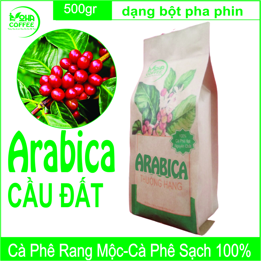 Cà phê arabica thượng hạng - loha coffee - gói 500g - rang mộc nguyên chất - café - coffee - bột
