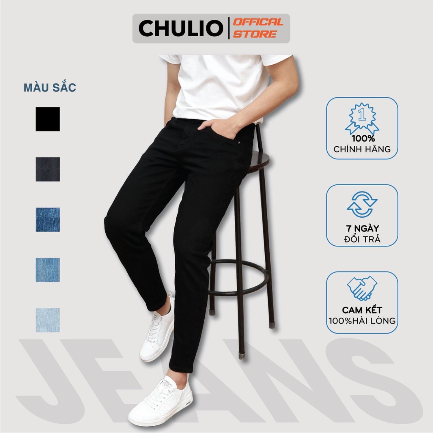 Quần Jean Nam Chulio co dãn 4 chiều mặc thoải mái và slimfit tôn dáng