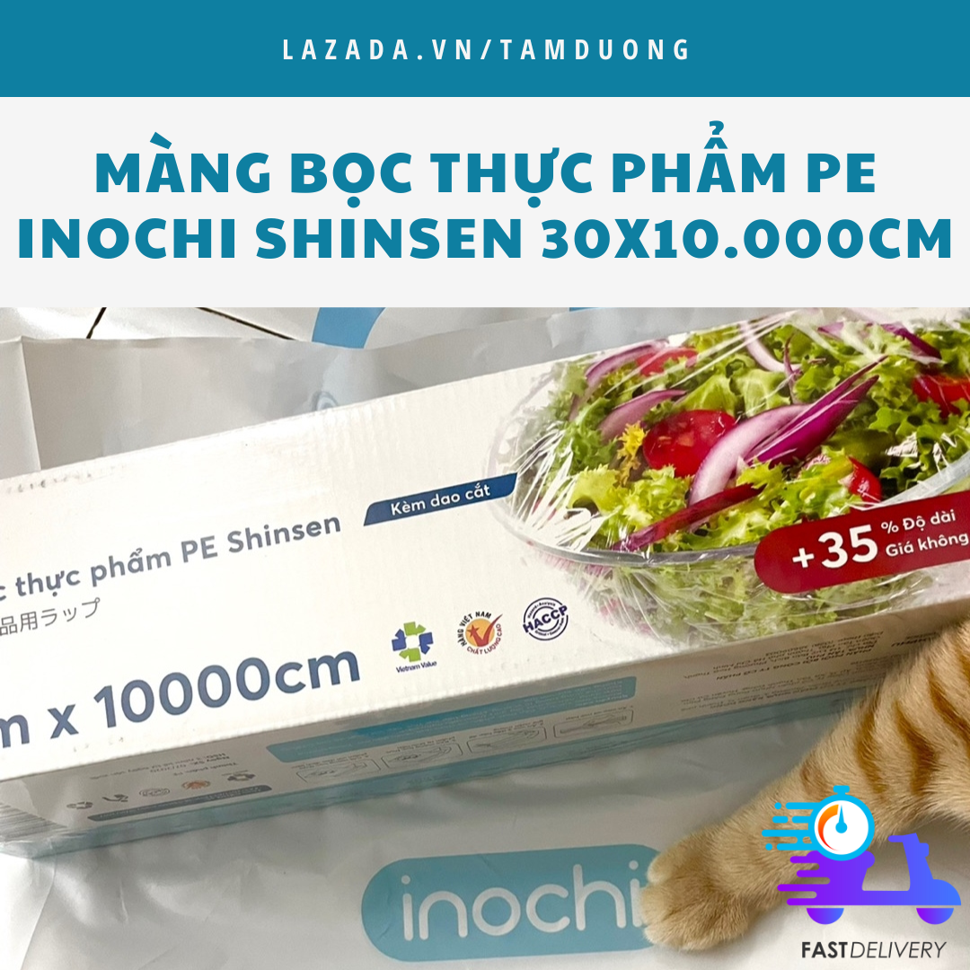 Màng bọc thực phẩm PE Inochi 30x10.000cm [HCM-Giao hoả tốc 2h]