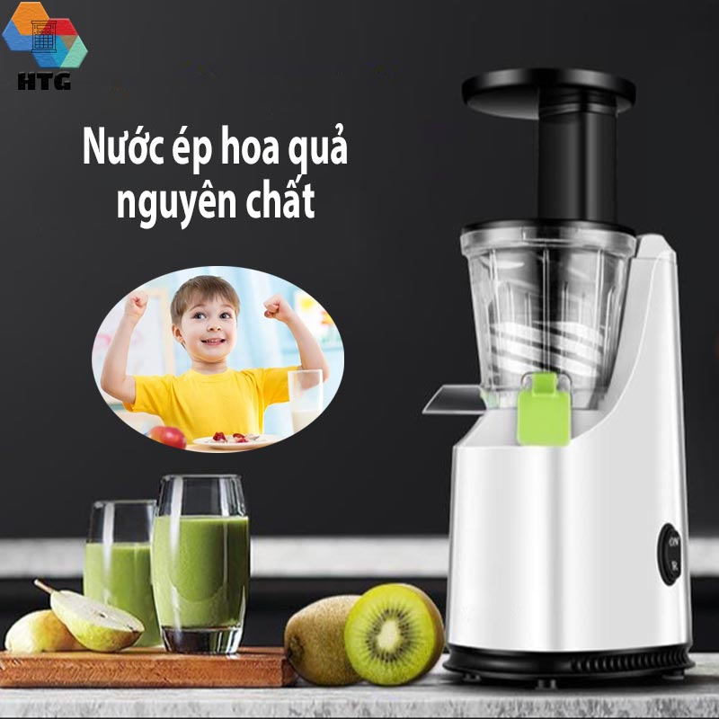 Máy ép chậm trái cây gia đình Entsafter kênh đôi riêng biệt, công suất 200W, khóa an toàn và dễ dàng vệ sinh