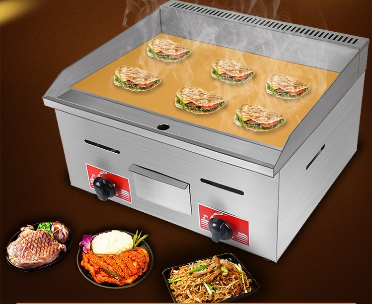 bếp chiên phẳng tappayaki kiểu nhật 73cm dùng gas 2 họng đốt,máy làm bánh doremon