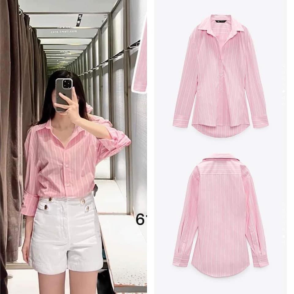 Áo sơ mi hồng zr 7385/035