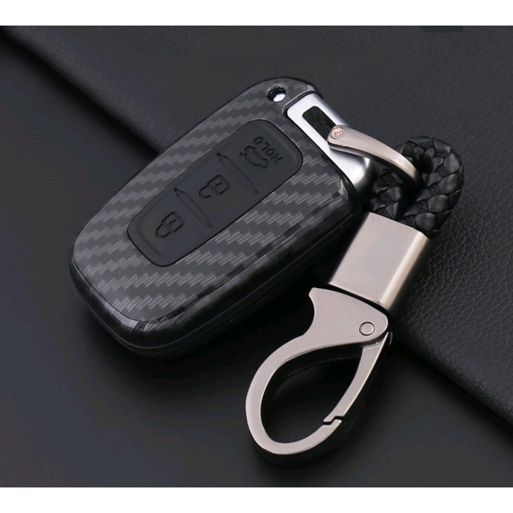 Bao da chìa khóa carbon xe kia forte, kia sorento, kia carens 2009-2012