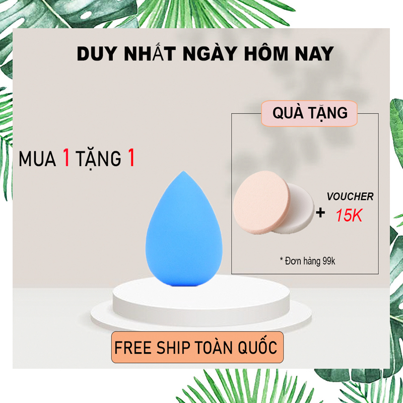 (FREE SHIP 18K )1 hộp 1 cái Mút trang điểm màu ngẫu nhiên makeup tán kem nền chuyên dụng hình giọt nước  (kèm quà tặng trên mỗi đơn hàng)