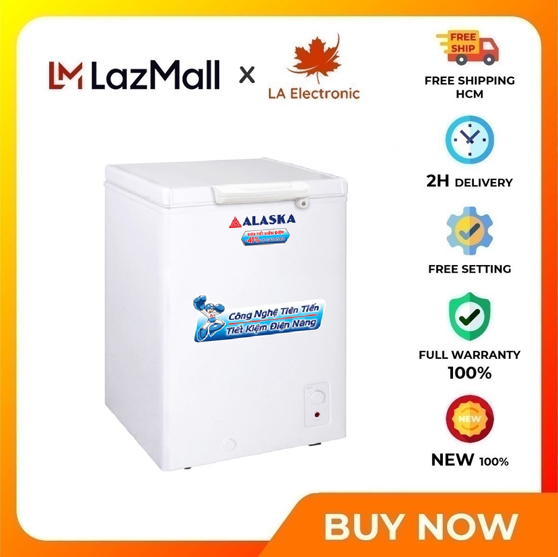 BD-150 - Alaska 103 liter freezer BD 150 - Free shipping to HCM - With safety lock, peace of mind to use for families with small children