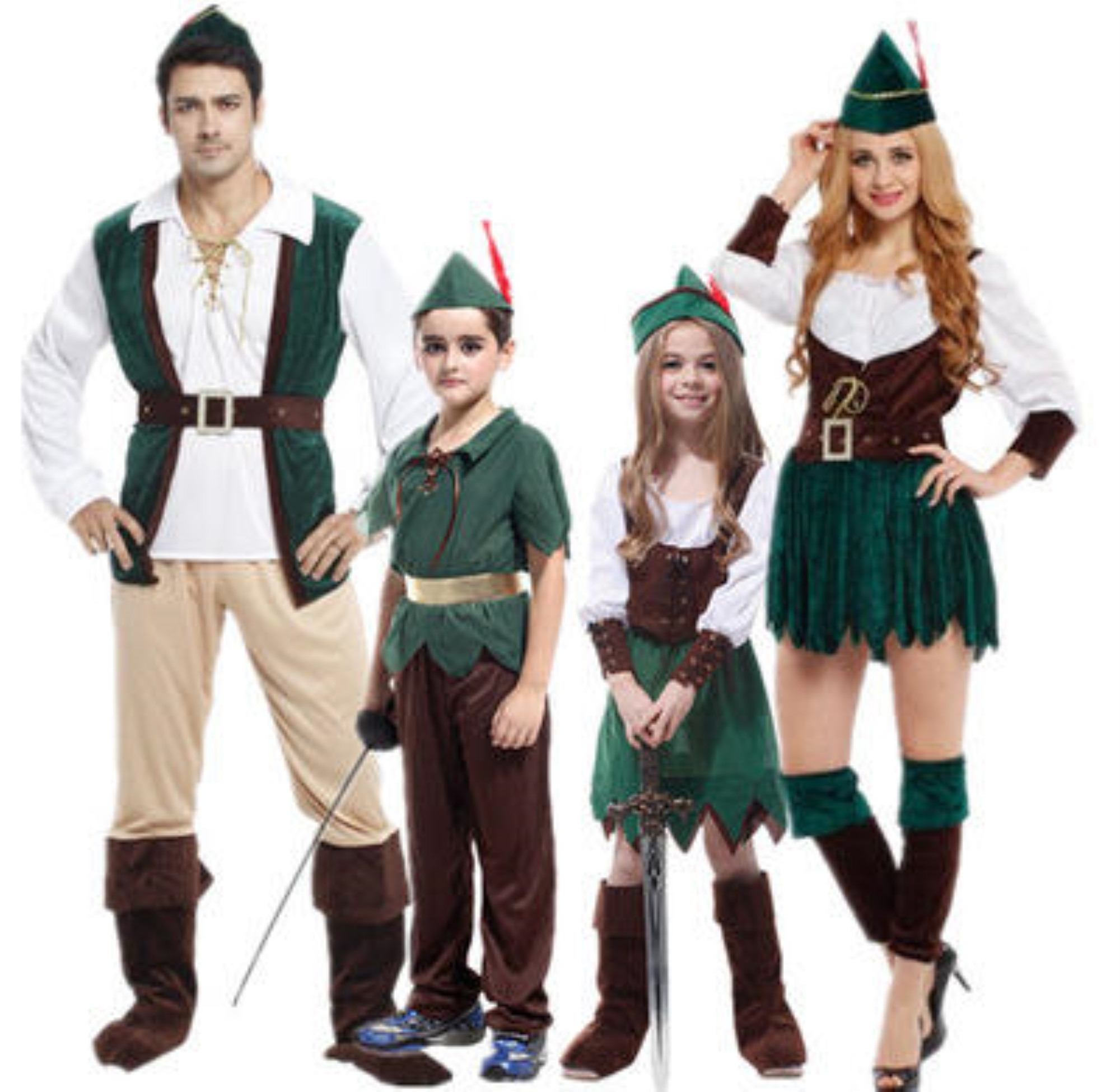 Halloween adult children Peter Pan peter pan costume forest knight parent
