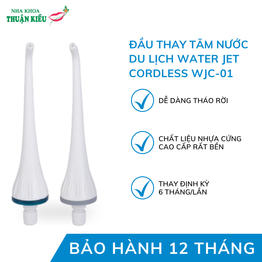 Đầu Thay Máy Tăm Nước Du Lịch WATER JET CORDLESS WJC-01 Dễ Dàng Tháo Lắp Với 3 Loại Đầu Tăm Cho Khách Hàng Lựa Chọn
