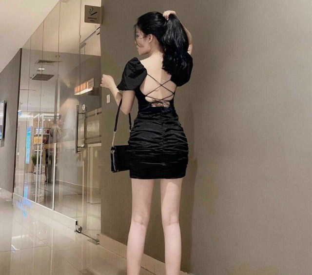 Đầm Body đan day lưng chất thun Borip free size dưới 50kg