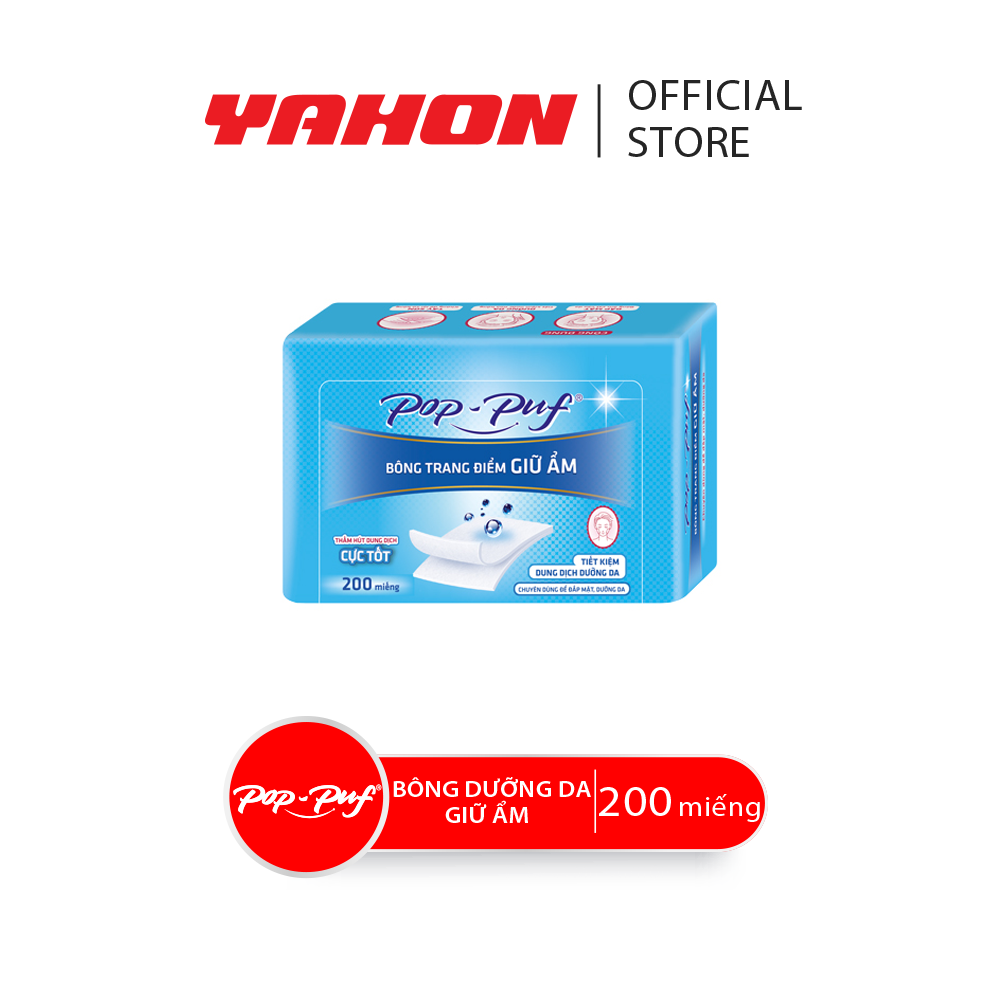Hộp Bông Dưỡng Da Giữ Ẩm POP-PUF Airlaid, 200 Miếng/Hộp