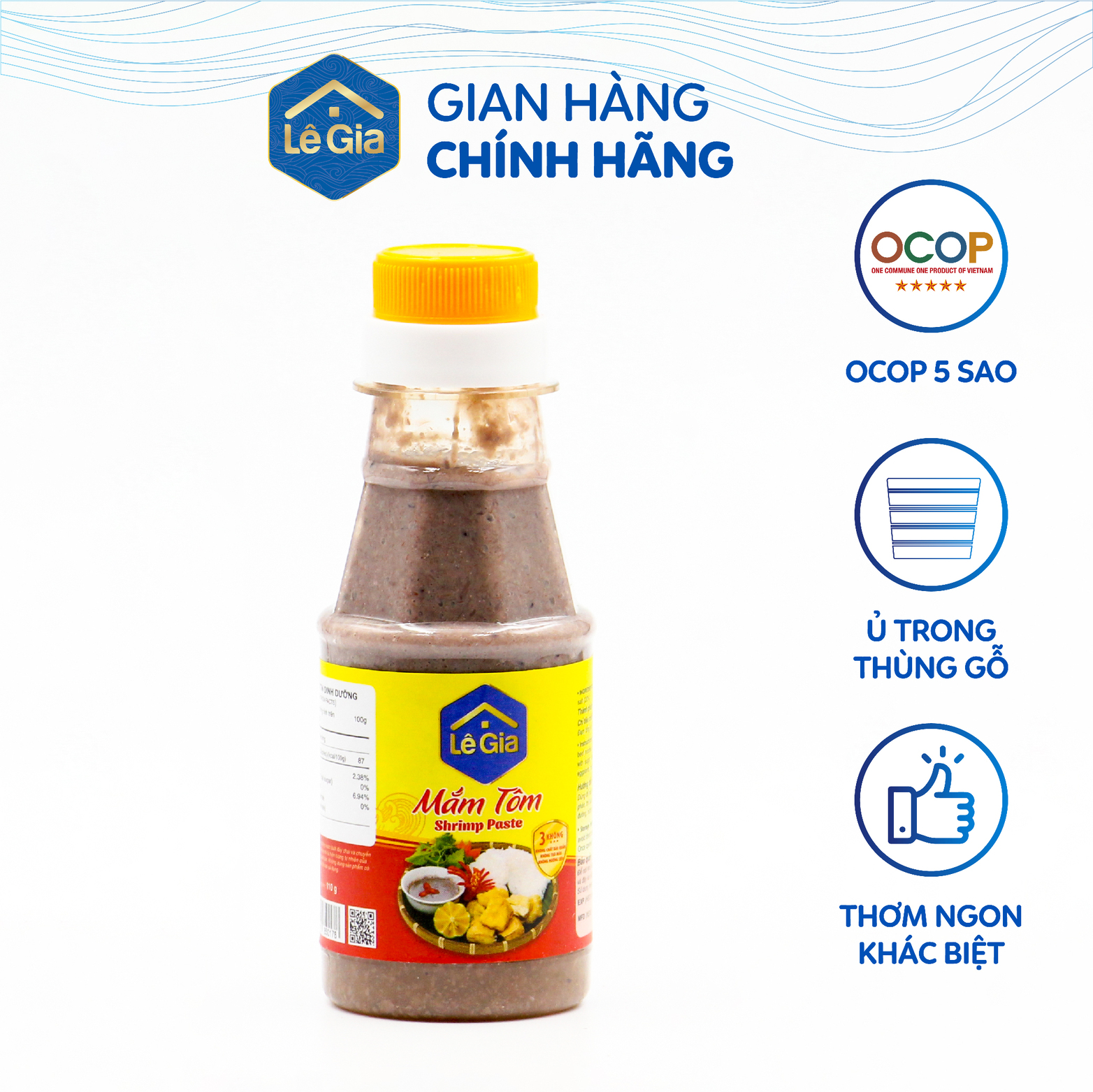 Mắm tôm Lê Gia chai nhựa pet 110g