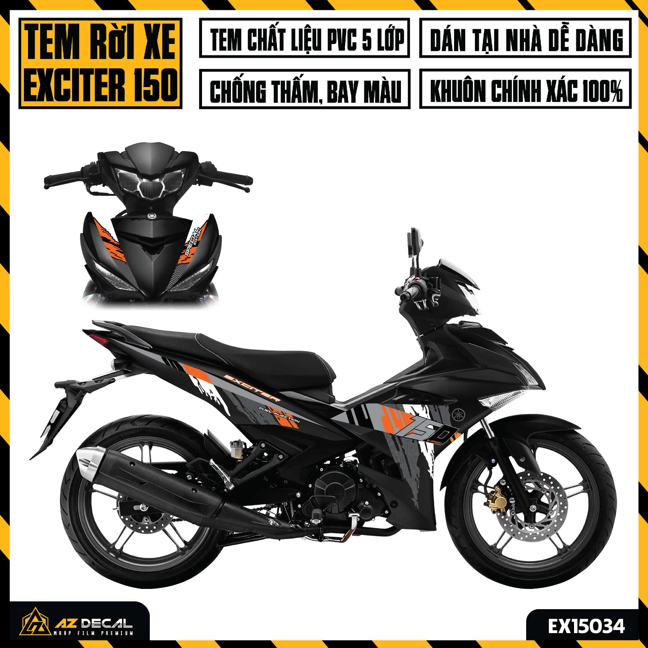 Tem Exciter 150 Thiết Kế Special Edition EX15034 Team Decal Hình Dán Xe